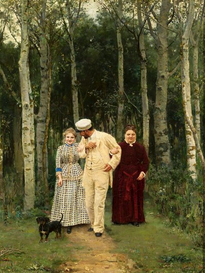 Werbung Ein Spaziergang auf dem Land von Nikolai Dmitrievich Kuznetsov